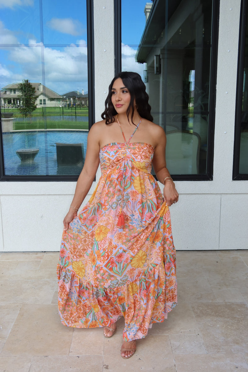 dahlia halter maxi dress Dahlia Halter Dress (White)