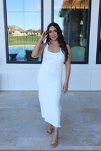 Load image into Gallery viewer, FAYE TIE DETAIL HALTER MIDI DRESS | IVORY
