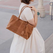 Load image into Gallery viewer, IRENE VEGAN SUEDE SHOULDER BAG | CHOCOLATE