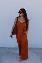 Load image into Gallery viewer, SIENNA SURPLICE JUMPSUIT | TAWNY