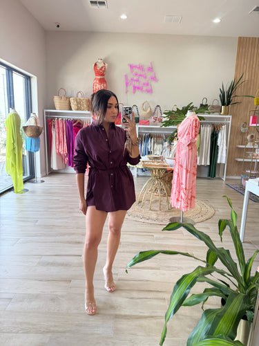 SILA COLLAR NECK LAYERED ROMPER | BURGUNDY