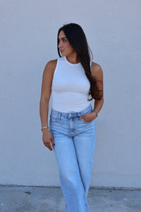 REAGAN SLEEVELESS BODYSUIT | WHITE