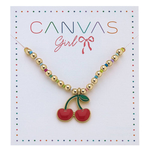 FRUITY RAINBOW CHERRY BEADED NECKLACE