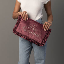 Load image into Gallery viewer, THE ESSENTIALS RUFFLE TRAVEL POUCH