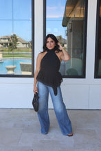 Load image into Gallery viewer, AVELINE HALTER ASYMMETRIC TOP | BLACK