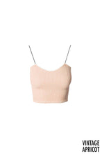 Load image into Gallery viewer, VINTAGE RIBBED CROP TOP | BLACK STRING STRAP