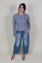 Load image into Gallery viewer, BLAIR RIBBED LONG SLEEVE KNIT TOP | H GREY