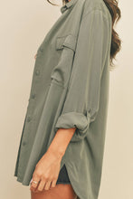 Load image into Gallery viewer, ZOE OVERSIZED BUTTON DOWN TOP | SAGE