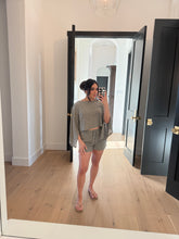 Load image into Gallery viewer, ELARA BOAT NECK SHORTS SET | OLIVE HAZE