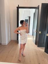 Load image into Gallery viewer, CORALINE BUTTON MINI DRESS | NEUTRAL