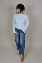 Load image into Gallery viewer, BLAIR RIBBED LONG SLEEVE KNIT TOP | WHITE