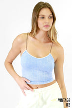 Load image into Gallery viewer, VINTAGE RIBBED CROP TOP | BLACK STRING STRAP