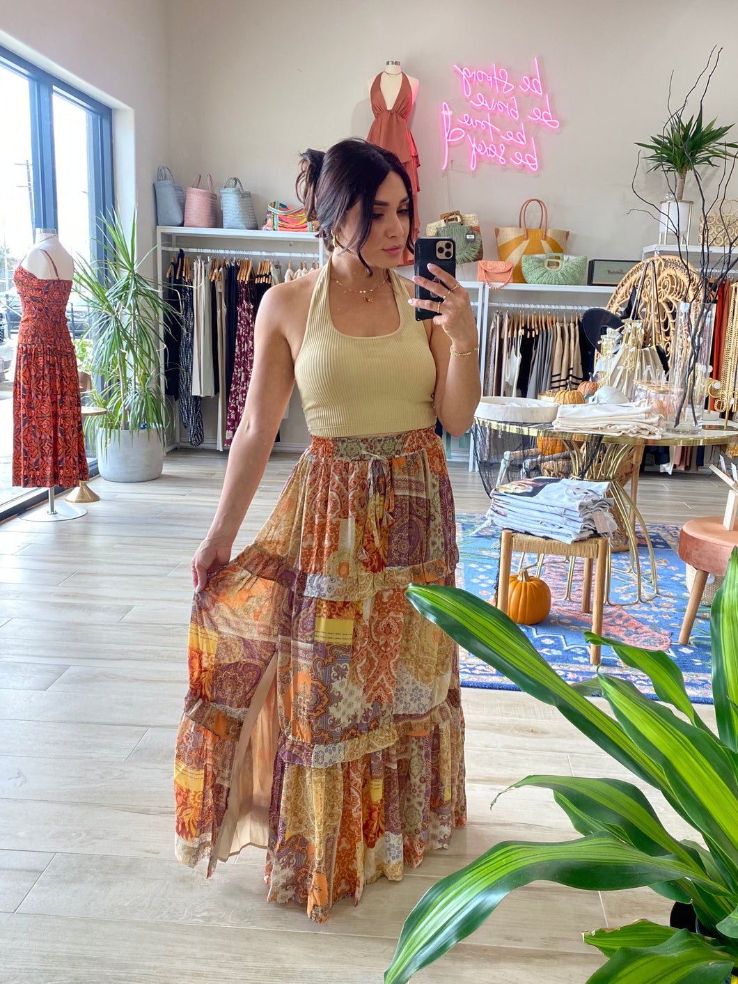 GOLDEN DESERT MAXI SKIRT