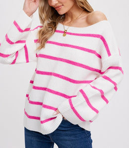 CHELSEA STRIPED RIBBED SWEATER