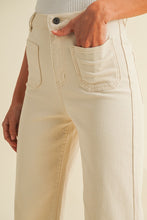 Load image into Gallery viewer, OLLIE FRONT TWO POCKET STRETCH WIDE LEG DENIM JEANS | OATMEAL