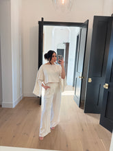Load image into Gallery viewer, ELENA LINEN BLEND WIDE LEG PANT SET | NATURAL