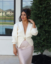 Load image into Gallery viewer, CAMILLE GOLD BUTTON CARDIGAN | VANILLA