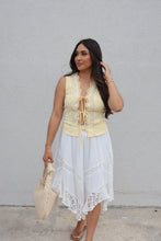Load image into Gallery viewer, YARA LACE TIE VEST | LT YELLOW