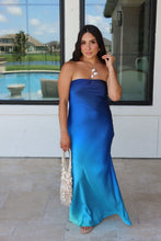 Load image into Gallery viewer, OCEAN BREEZE OMBRE SATIN SLIP DRESS