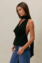 Load image into Gallery viewer, LAST CALL COWL SCARF NECK TOP | BLACK
