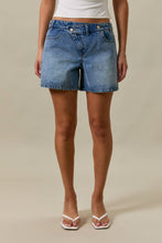 Load image into Gallery viewer, SMALL TOWN CROSS OVER DENIM SHORTS