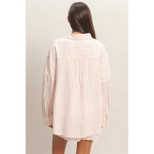 Load image into Gallery viewer, PRESLEY STRIPED BUTTON-UP TOP | PINK