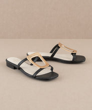 Load image into Gallery viewer, AMIYAH STATEMENT BUCKLE SANDAL | BLACK