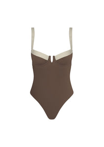 ST. BARTS ONE PIECE SWIMSUIT | BEIGE/TAUPE