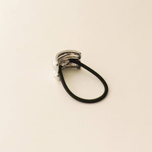 MINI DOUBLE ARCH METAL PONYTAIL HAIR TIE | SILVER