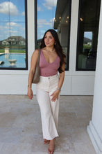 Load image into Gallery viewer, OLLIE FRONT TWO POCKET STRETCH WIDE LEG DENIM JEANS | OATMEAL