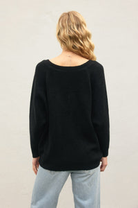 TEAGAN CONVERTIBLE SWEATER | BLACK