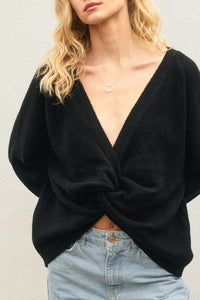 TEAGAN CONVERTIBLE SWEATER | BLACK