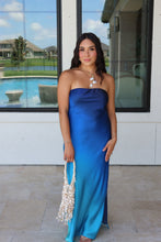 Load image into Gallery viewer, OCEAN BREEZE OMBRE SATIN SLIP DRESS