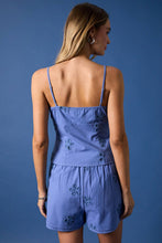 Load image into Gallery viewer, TALIA EMBROIDERED EYELET CAMI | BLUE