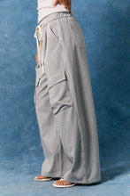 Load image into Gallery viewer, DONNA MID RISE RELAXED BAGGY PANTS | CREAM &amp; NAVY STRIPE