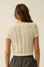 Load image into Gallery viewer, ANNIE POINTELLE CROCHET KNIT TOP | CREAM