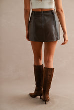 Load image into Gallery viewer, HAZEL HIGH WAISTED FAUX LEATHER PLEATED MINI SKORT