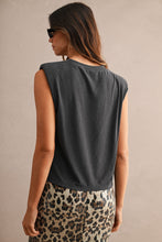 Load image into Gallery viewer, OAKLYNN TWIST FRONT KNIT TOP | CHARCOAL