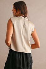 Load image into Gallery viewer, HARPER SATIN DRAPED WRAPPED FRONT TOP | TAUPE
