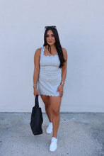 Load image into Gallery viewer, SHAY SCALLOPED MINI DRESS WITH SHORTS | HEATHER GREY