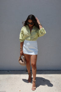 ELLIS STRIPED BUTTON DOWN | LIME