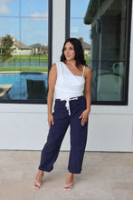 Load image into Gallery viewer, AMELIA HIGH-RISE BARREL PANTS | NAVY