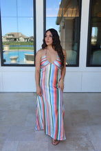Load image into Gallery viewer, SUMMER STRIPES HALTER MAXI DRESS | MULTI