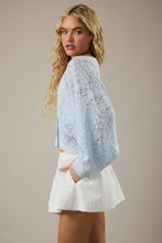 Load image into Gallery viewer, BELLA CROCHET CARDIGAN | BABY BLUE