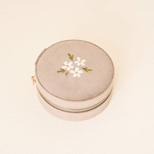 IRENE VELVET JEWELRY CASE | TAN FLORAL