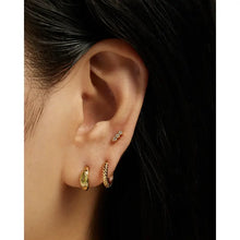 Load image into Gallery viewer, TALLY PEAR HUGGIE HOOPS | MOD + JO