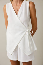 Load image into Gallery viewer, OPAL SURPLICE WAIST TIE TOP &amp; SHORT SET | WHITE