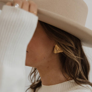 KNOX TEXTURED TRIANGLE KNOT STUDS | GOLD FILLED