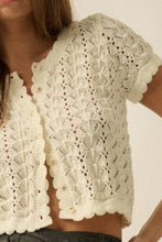 Load image into Gallery viewer, ANNIE POINTELLE CROCHET KNIT TOP | CREAM
