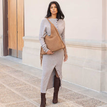 Load image into Gallery viewer, BRYNLEE VEGAN SUEDE TOTE BAG | TOBACCO